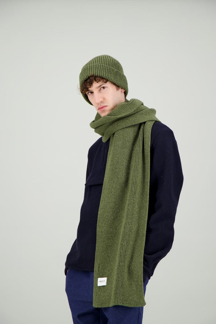 Jagvi Bonnet Kaki Mouliné Laine Merinos
