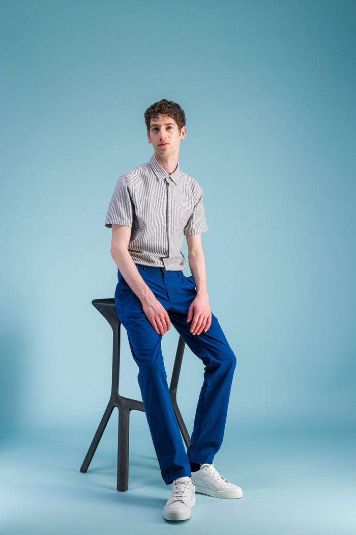 jagvi Chemise coton Bio gaufré à rayures