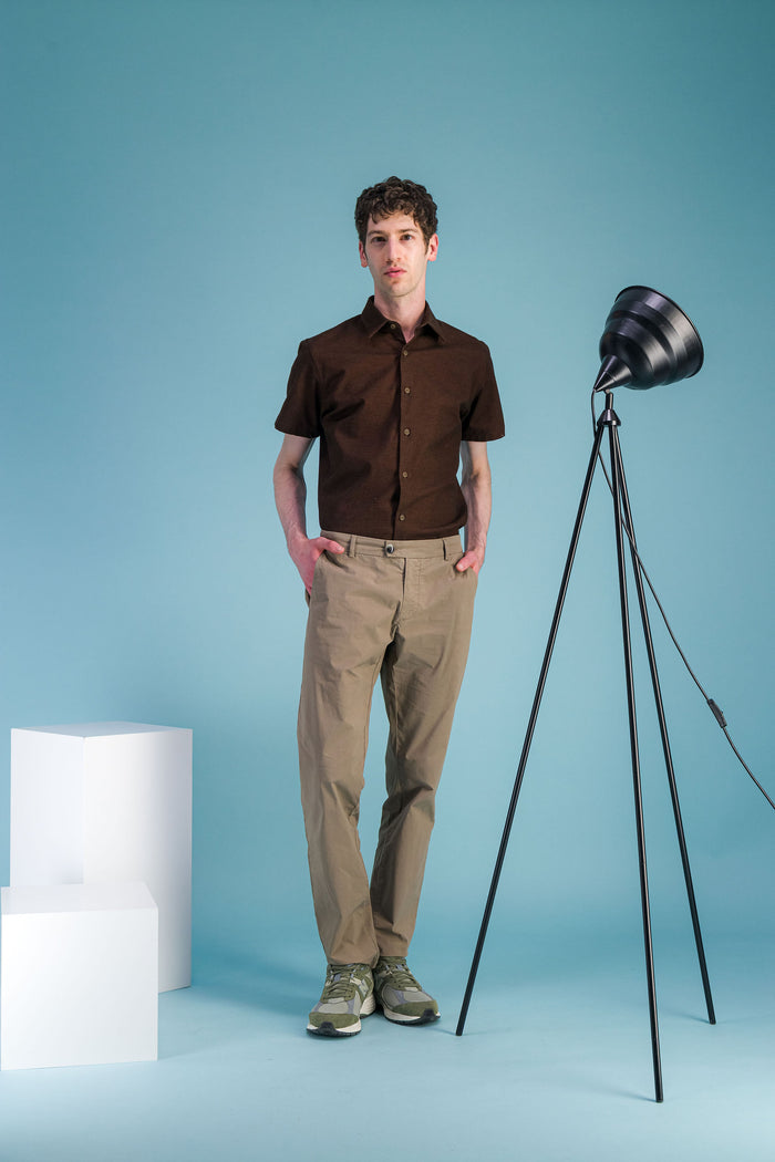 jagvi Chemise coton Bio marron moiré