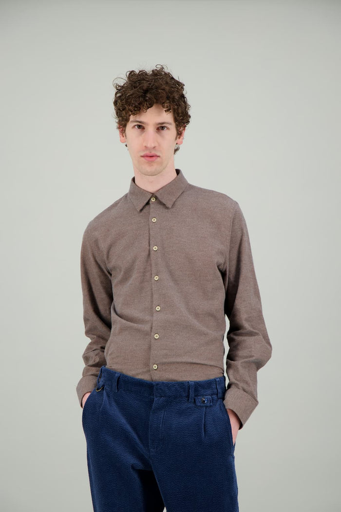 jagvi Chemise flanelle bio beige chiné