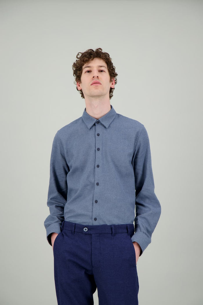 Jagvi Chemise Flanelle Bio Bleu