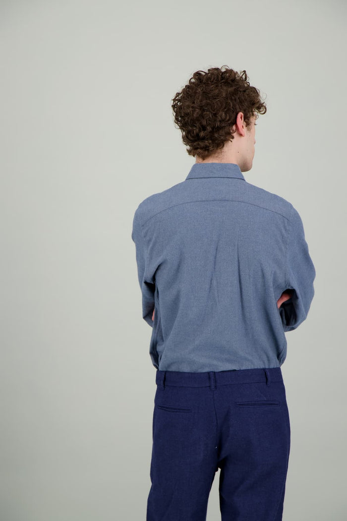 Jagvi Chemise Flanelle Bio Bleu