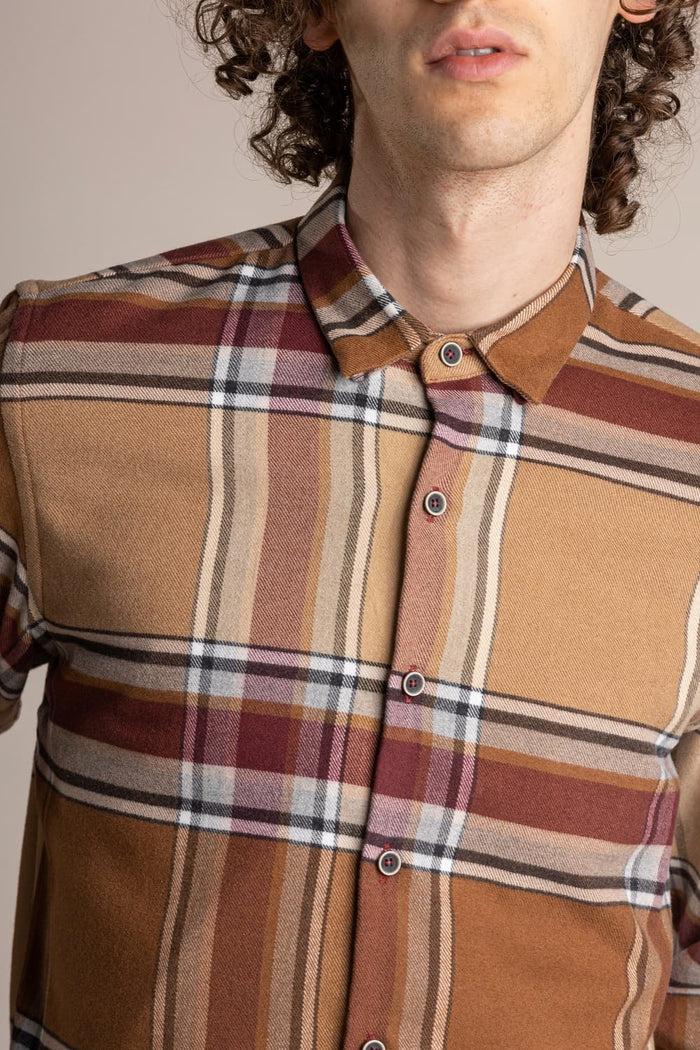 Jagvi Chemise Flanelle Bio Carreaux Beige