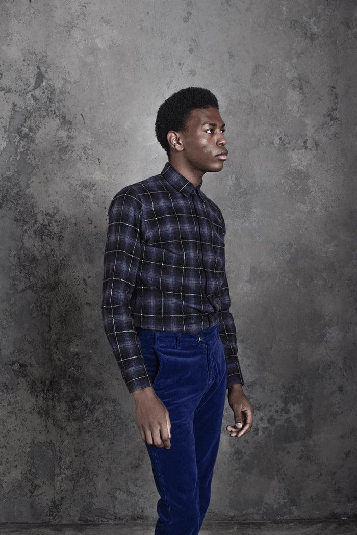 Jagvi Chemise Flanelle Bio Carreaux Bleu