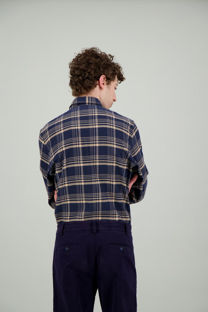 Jagvi Chemise Flanelle Bio Carreaux Bleus