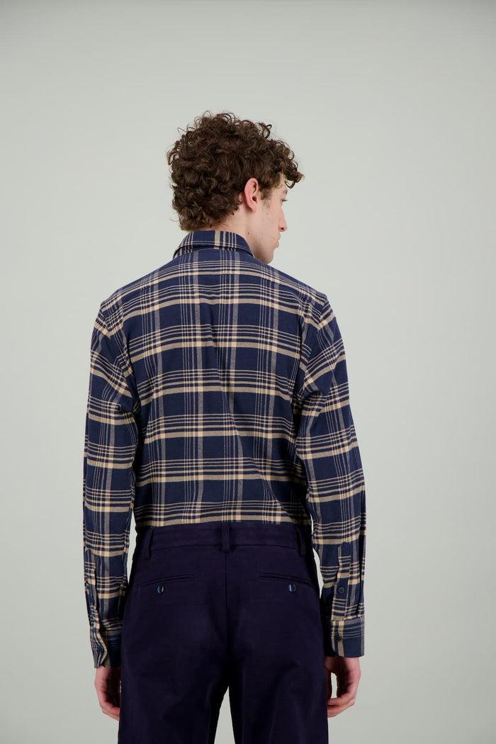 Jagvi Chemise Flanelle Bio Carreaux Bleus