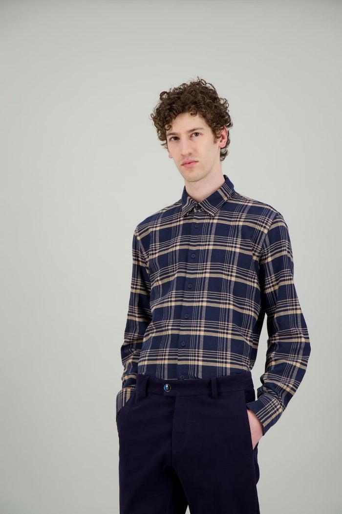 jagvi Chemise flanelle bio carreaux bleus