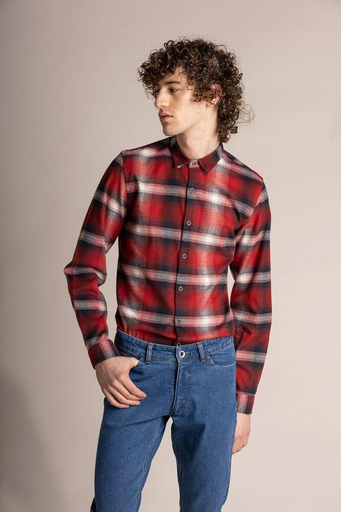 jagvi Chemise flanelle bio carreaux rouge