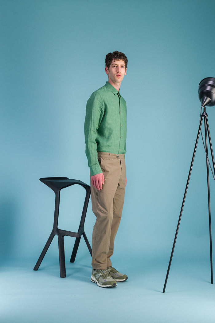 jagvi Chemise lin vert chiné
