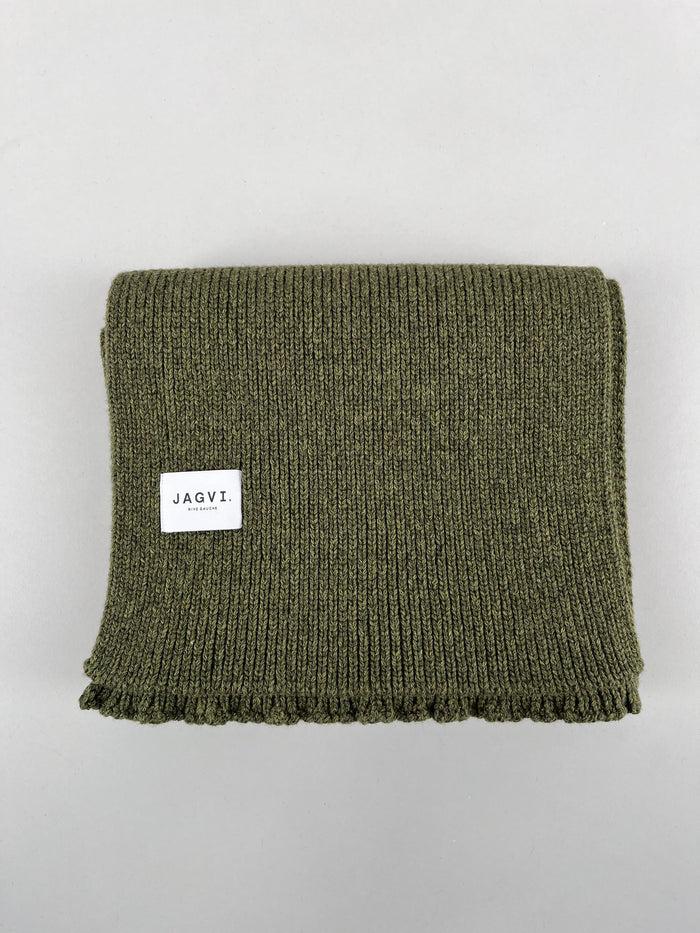 jagvi Echarpe laine merinos kaki mouliné