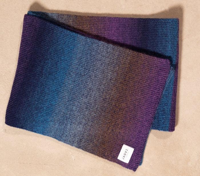 jagvi Echarpe laine rayures bleu Violet