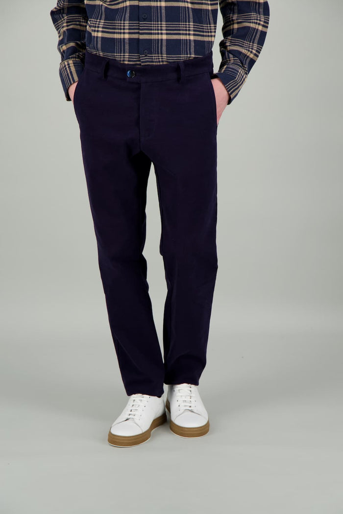 Jagvi Pantalon City Coton Laine Stretch Marine