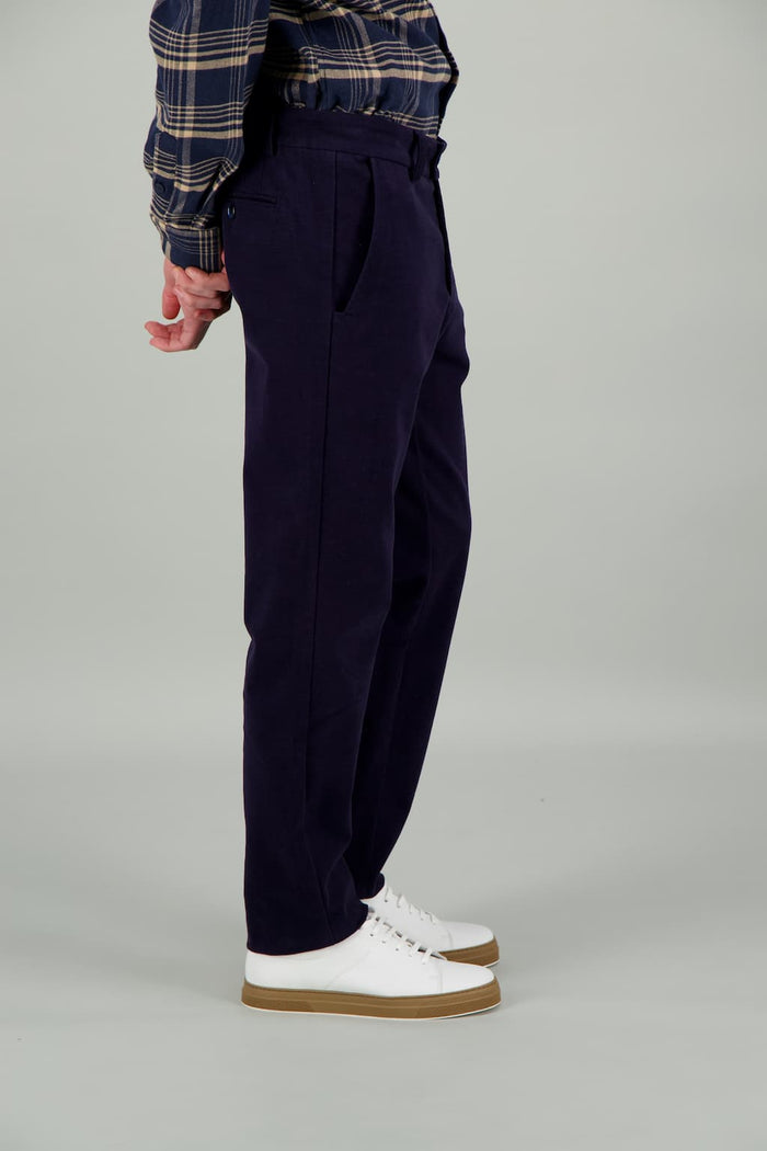 jagvi Pantalon city coton laine stretch marine