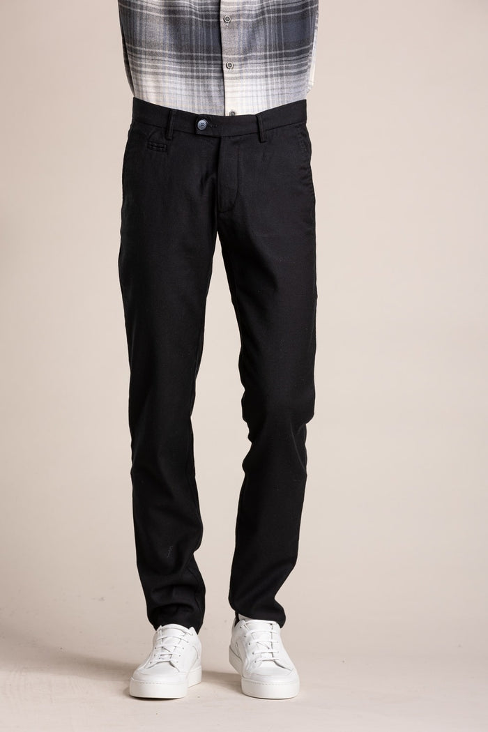 Jagvi Pantalon City Laine Coton Stretch Noir