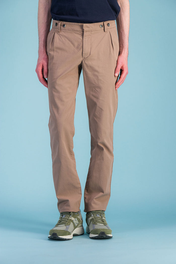 Jagvi Pantalon City Pant Beige Sable à Pinces