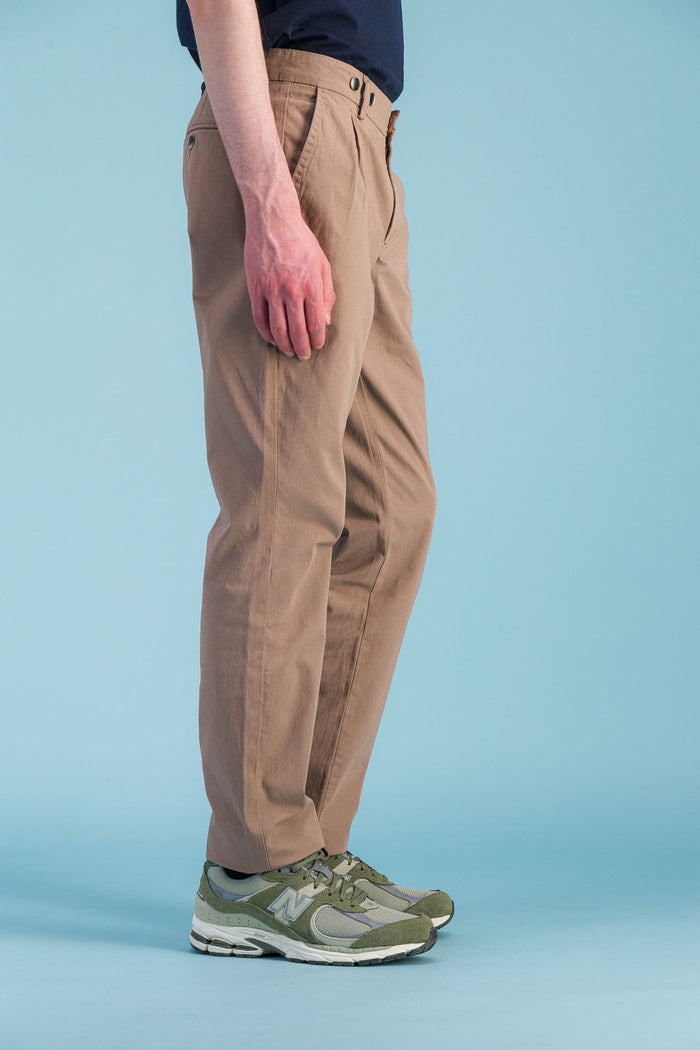 Jagvi Pantalon City Pant Beige Sable à Pinces
