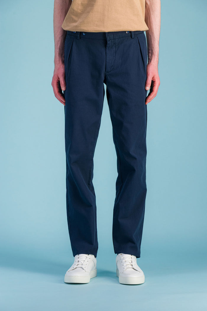 Jagvi Pantalon City Pant Marine à Pinces
