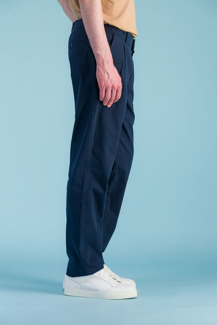 Jagvi Pantalon City Pant Marine à Pinces
