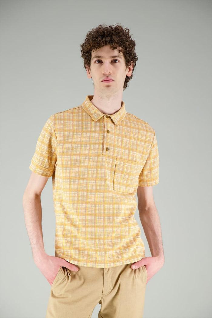 jagvi Polo à carreaux oranges