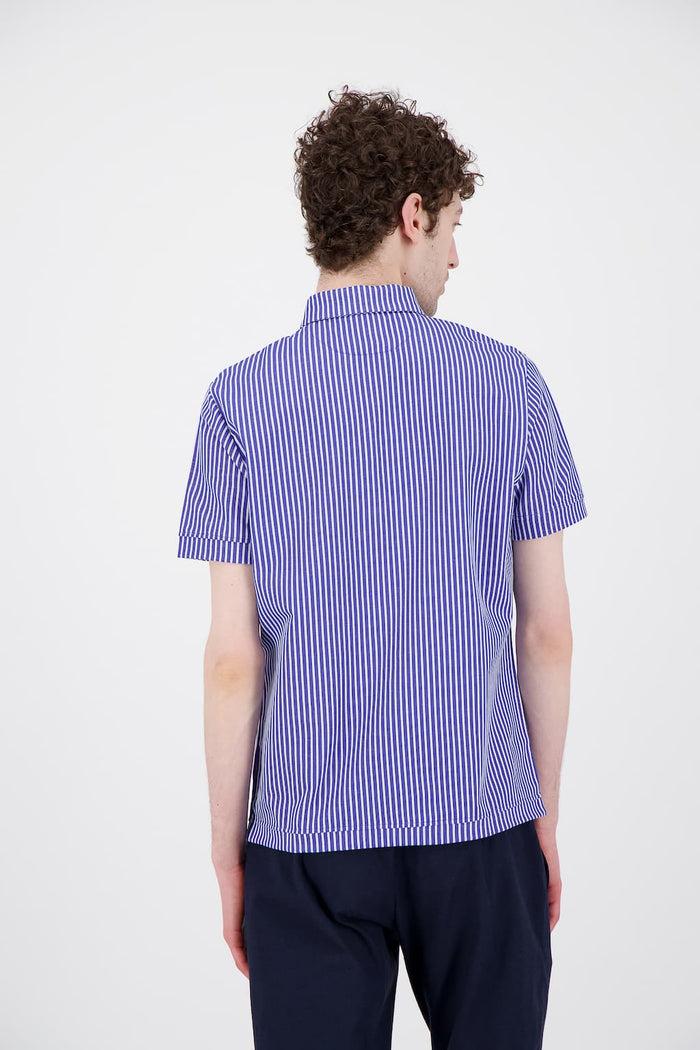 Jagvi Polo En Coton Bio à Rayures Bleues