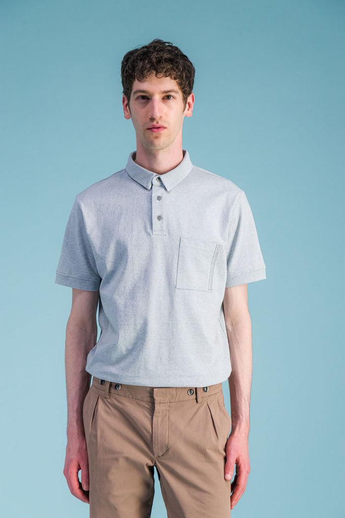 Jagvi Polo En Coton Bio Bleu Ciel Denim
