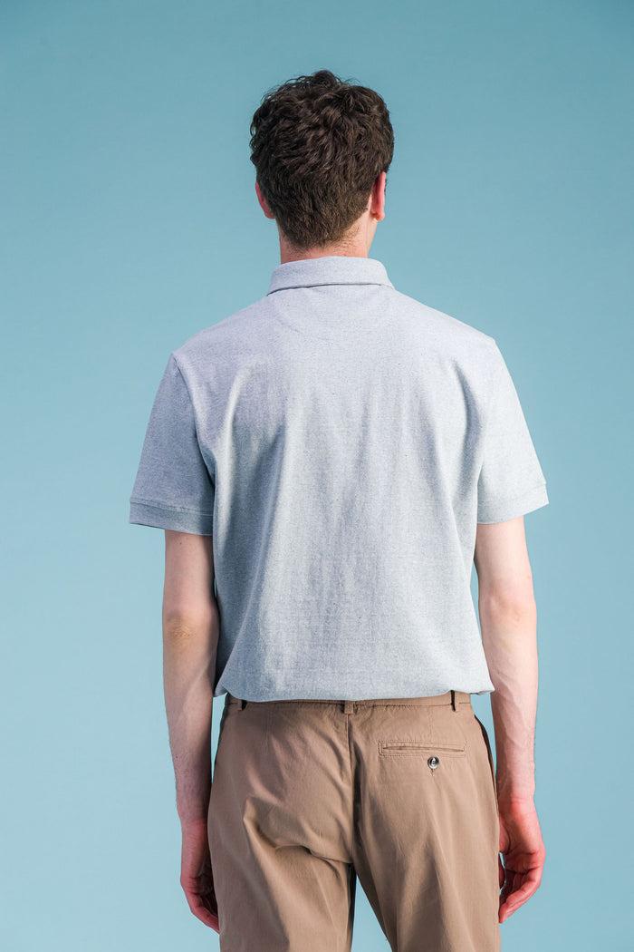 Jagvi Polo En Coton Bio Bleu Ciel Denim