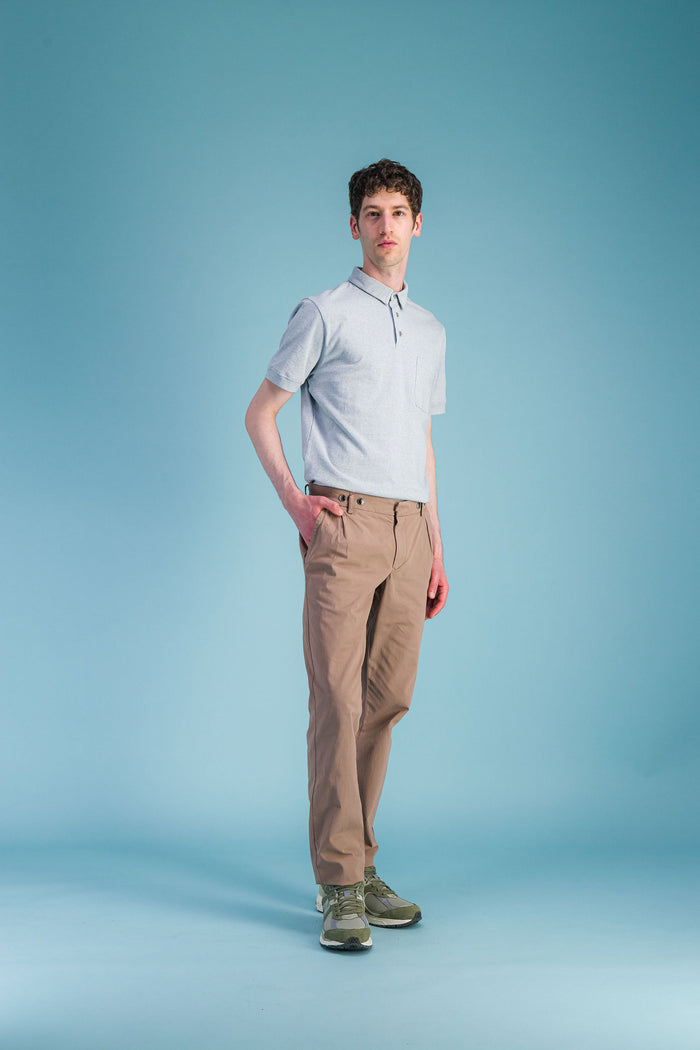 jagvi Polo en coton bio bleu ciel denim