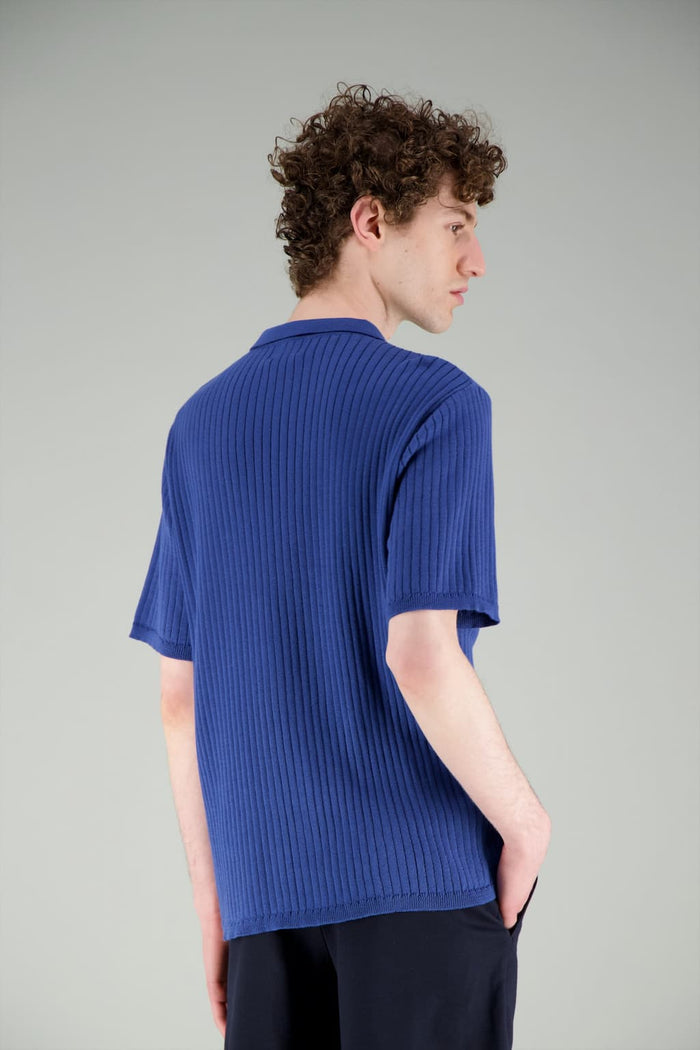 Jagvi Polo Tricoté Bleu