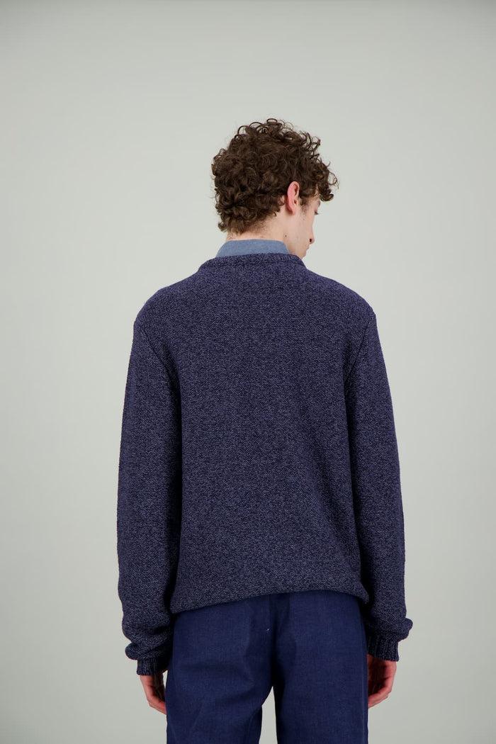 Jagvi Pull Marin Laine Mérinos Bleu Mouliné
