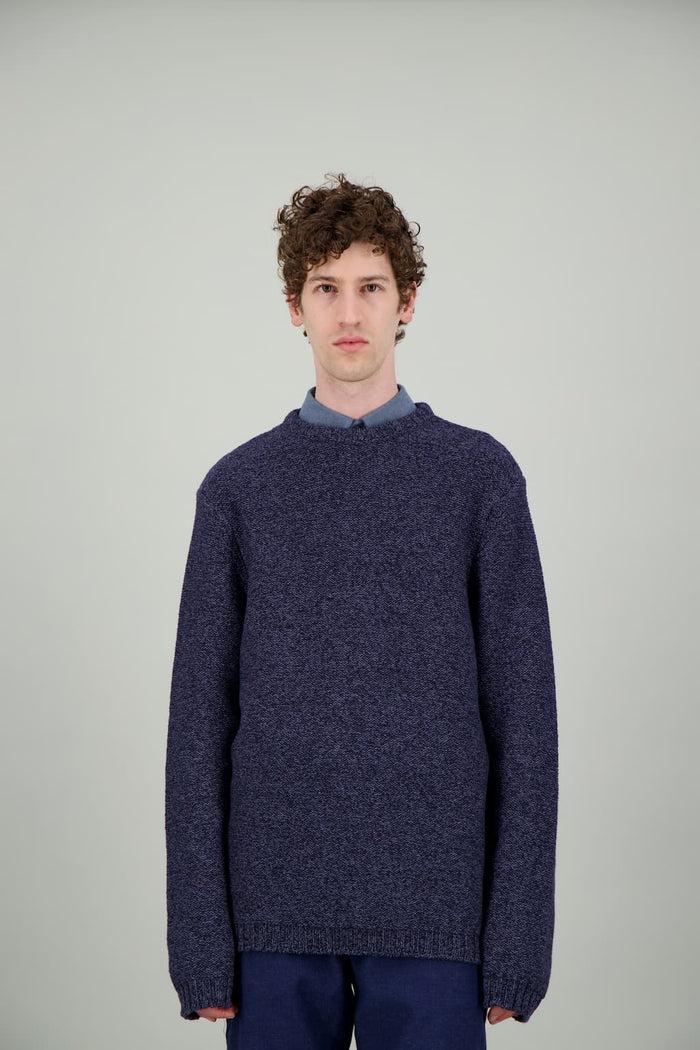Jagvi Pull Marin Laine Mérinos Bleu Mouliné