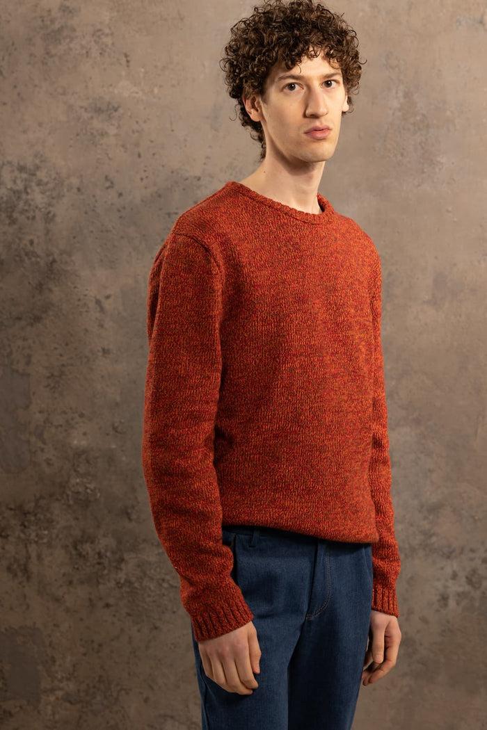 Jagvi Pull Marin Laine Mérinos Orange Mouliné