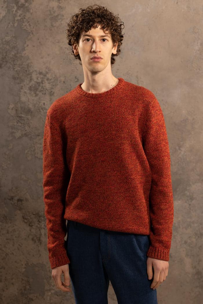 jagvi Pull Marin laine mérinos orange mouliné