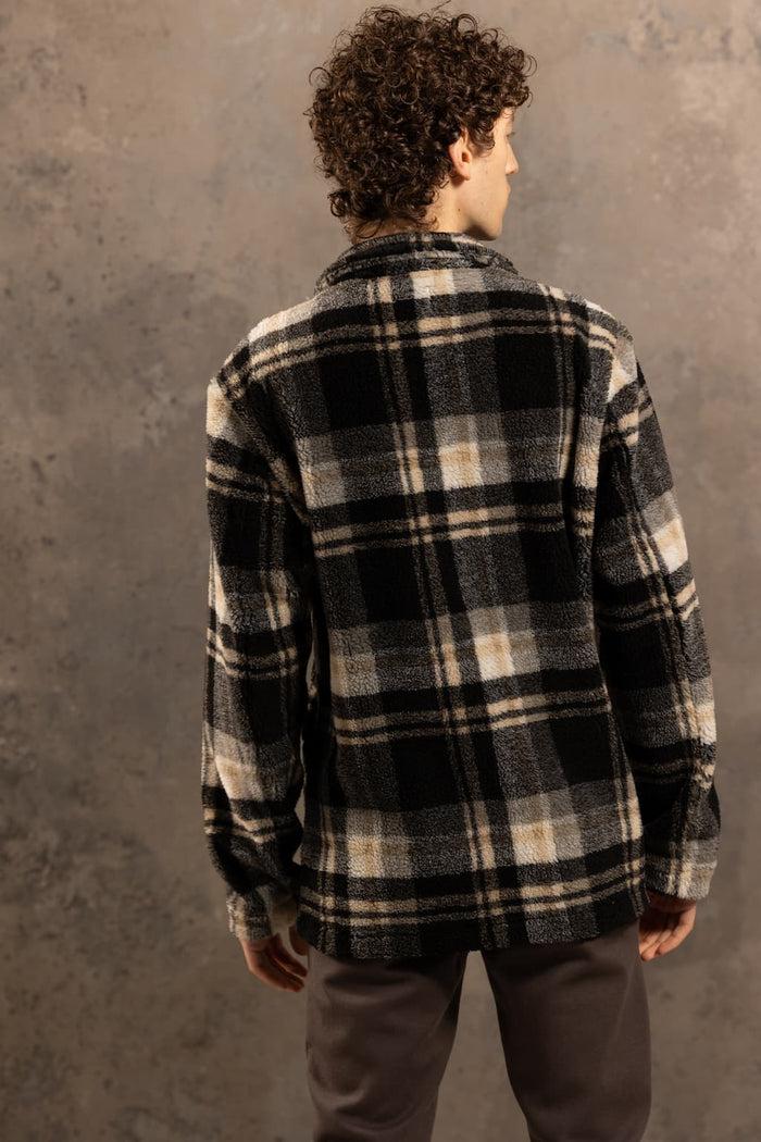 Jagvi Surchemise Polaire Recyclée Carreaux Gris