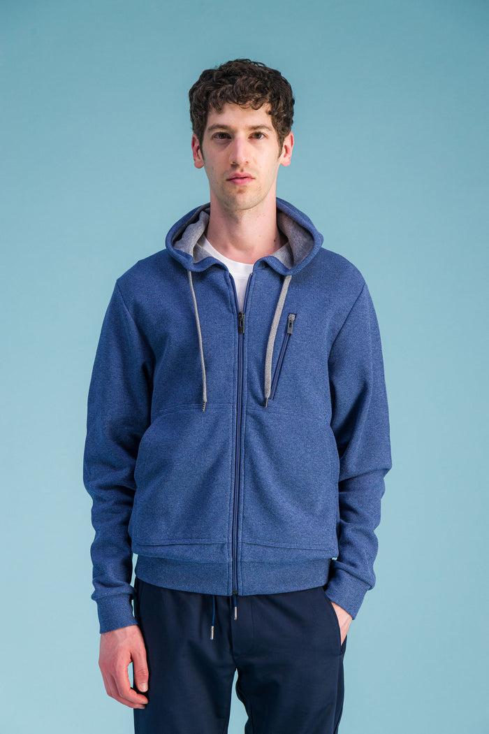 Jagvi Sweat à Capuche Bleu Ciel