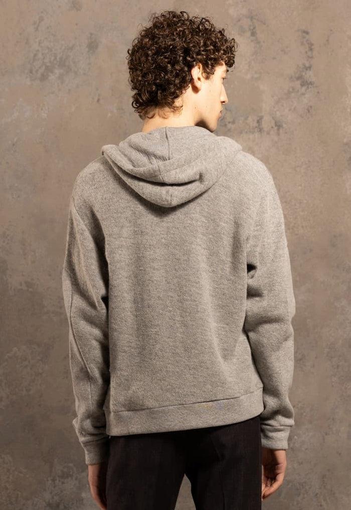 Jagvi Sweat à Capuche En Coton Laine Gris Chiné