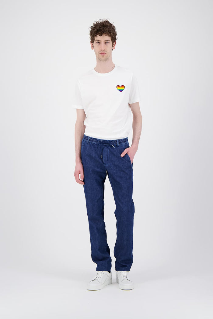 Jagvi T Shirt Coton Bio Blanc Rainbow Pixel