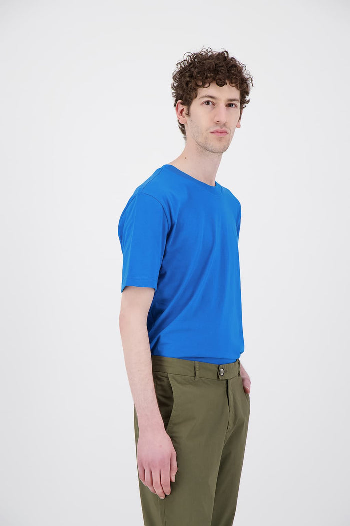 Jagvi T Shirt Coton Bio Japonais Bleu Dur