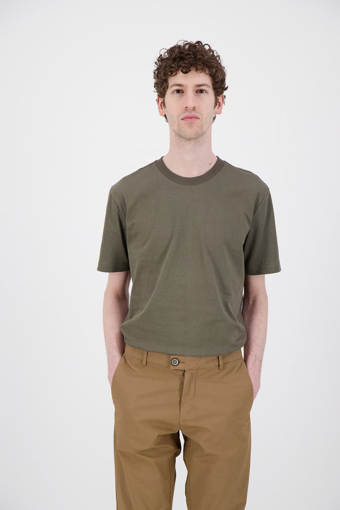 jagvi T Shirt coton bio japonais kaki