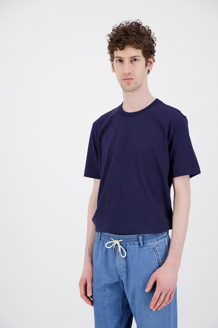 Jagvi T Shirt Coton Bio Japonais Navy