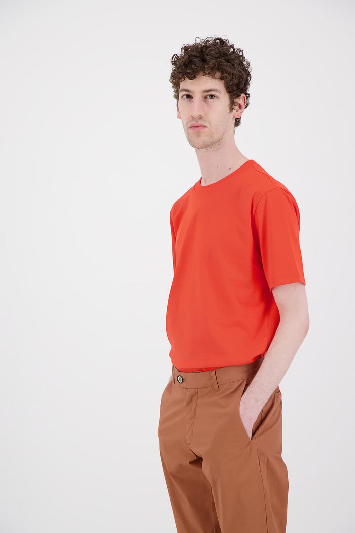 Jagvi T Shirt Coton Bio Japonais Orange Fluo