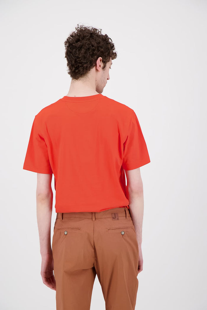 Jagvi T Shirt Coton Bio Japonais Orange Fluo