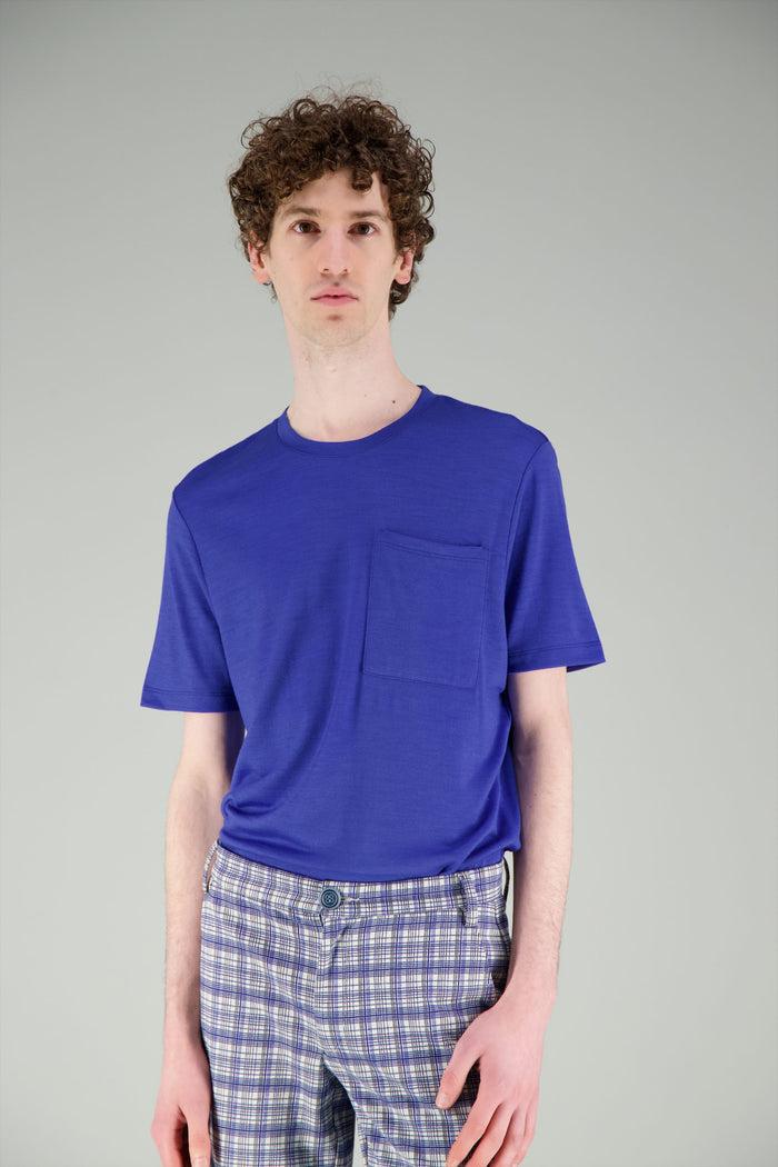 jagvi T Shirt laine bio japonais bleu