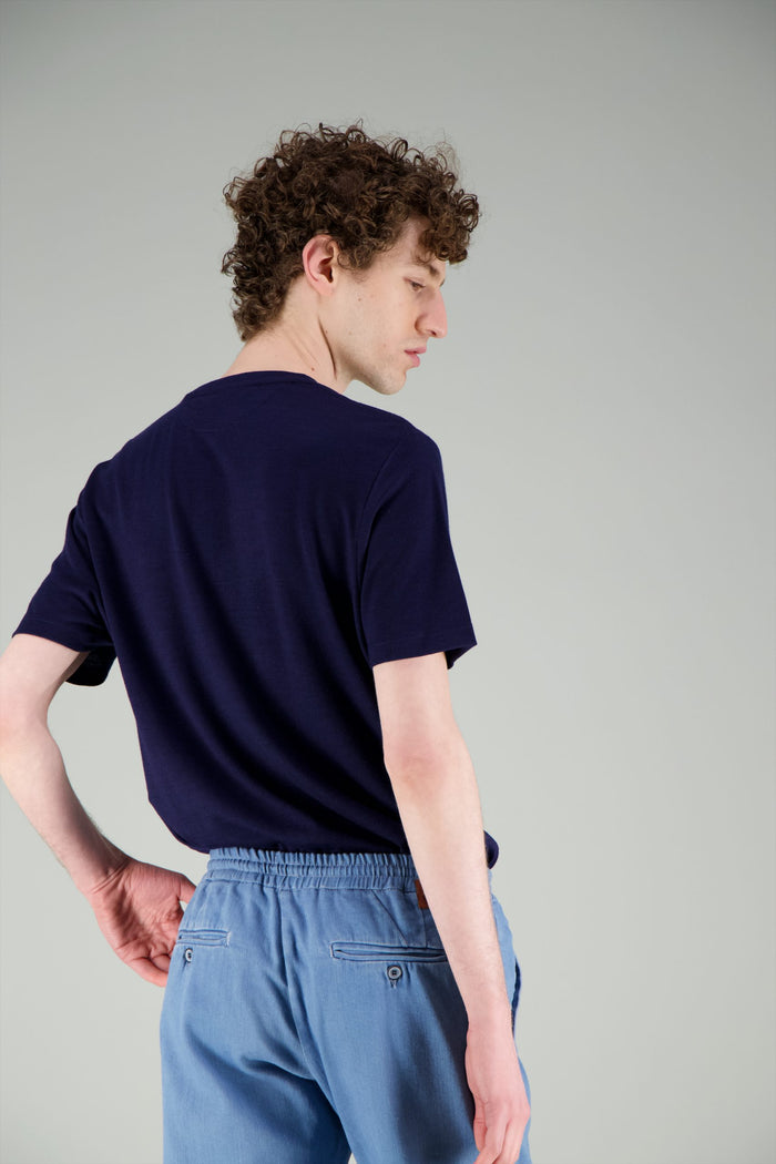 Jagvi T Shirt Laine Bio Japonais Marine