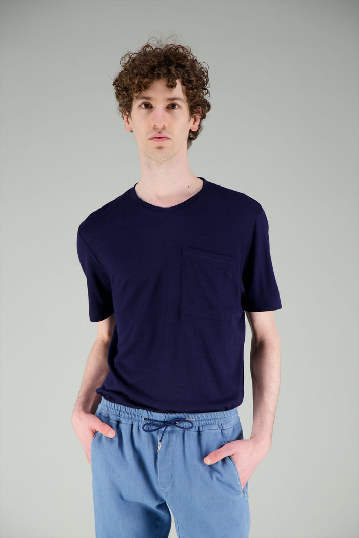 jagvi T Shirt laine bio japonais marine