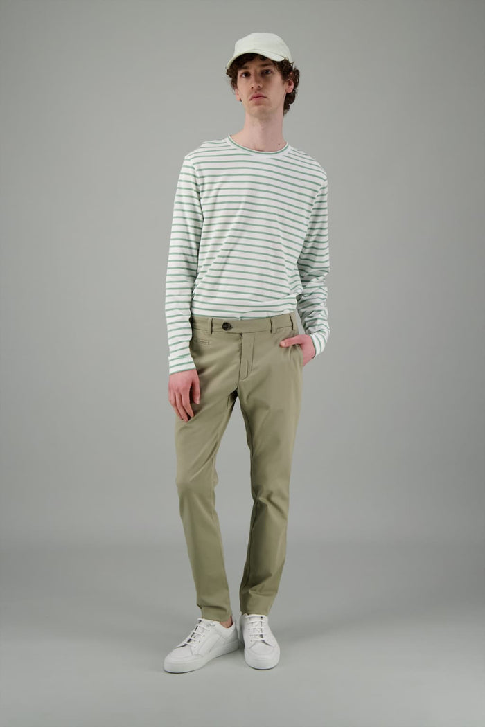 Jagvi T Shirt Marinière Blanc Vert