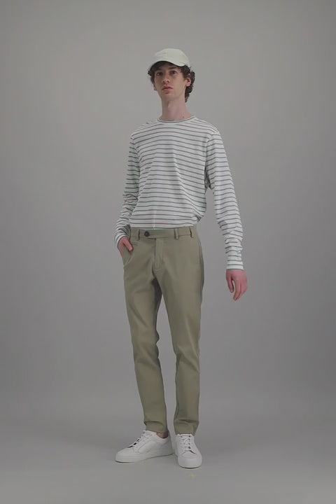 Jagvi T Shirt Marinière Blanc Vert