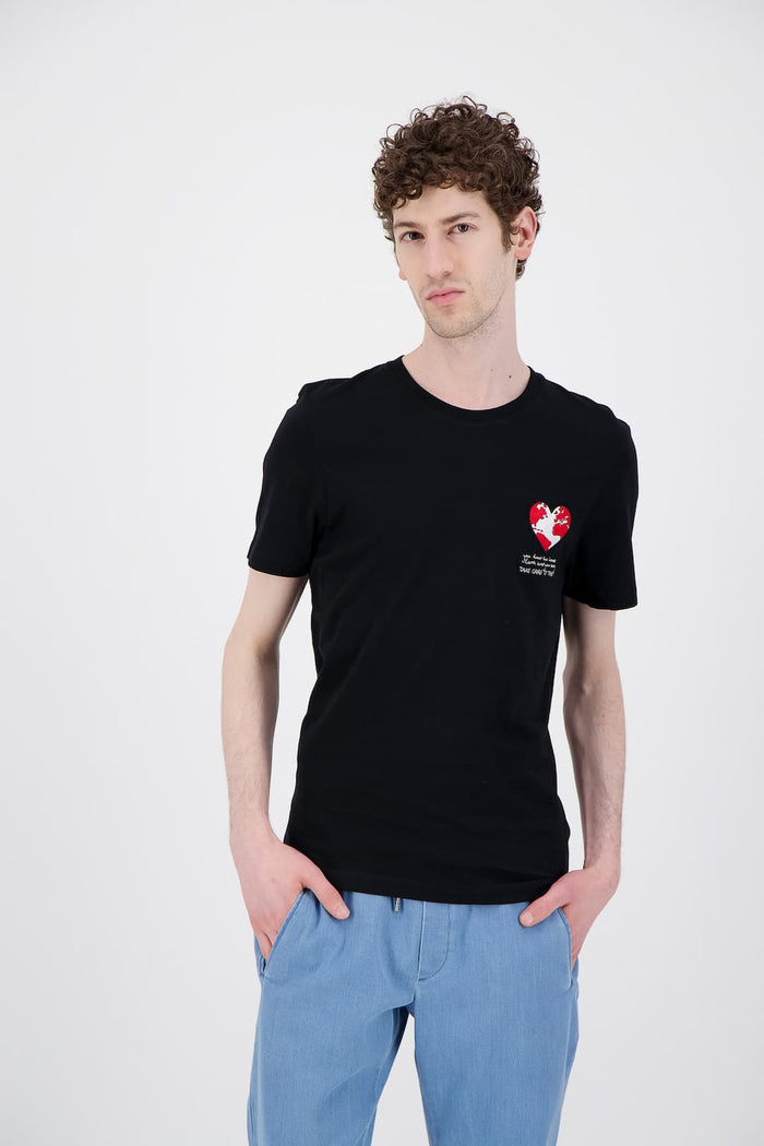 jagvi T Shirt noir coton bio red earth