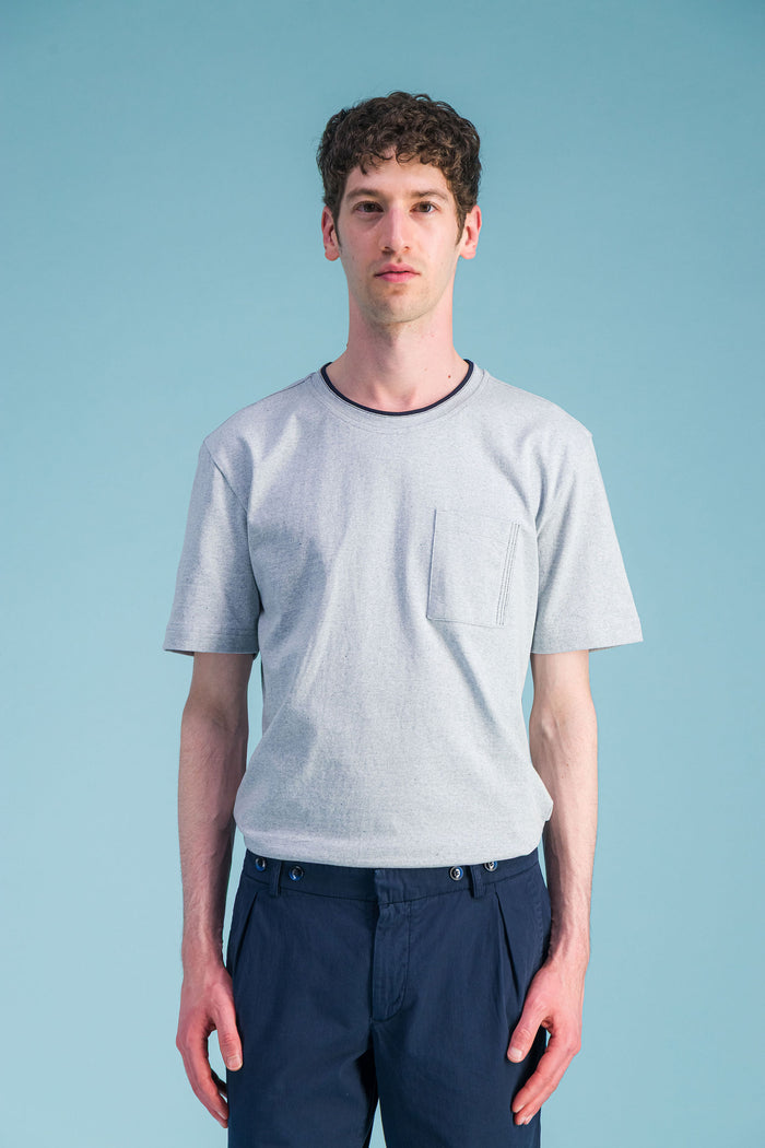 Jagvi T Shirt "premium" Coton Bio Japonais Bleu Ciel