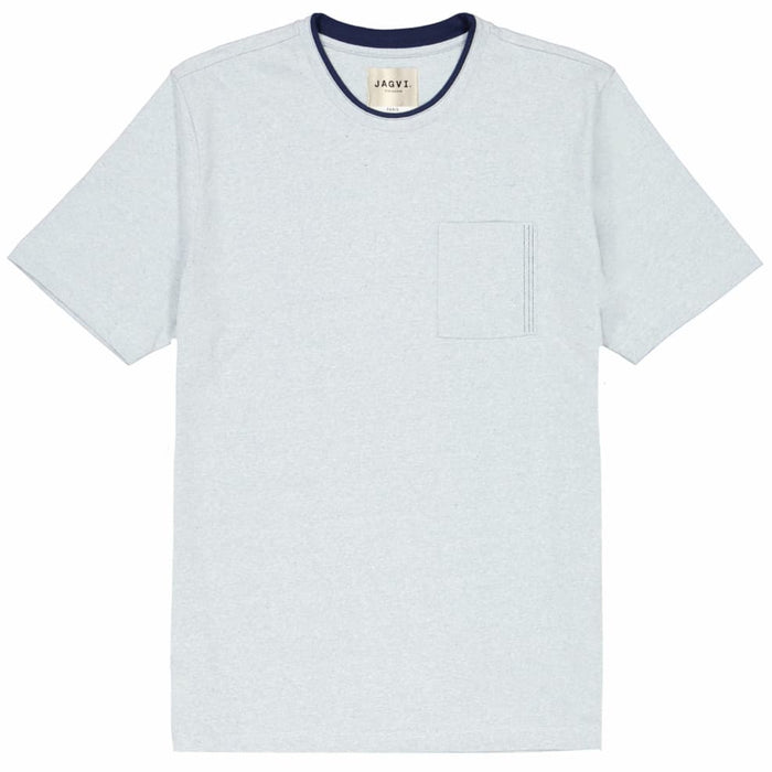 Jagvi T Shirt "premium" Coton Bio Japonais Bleu Ciel
