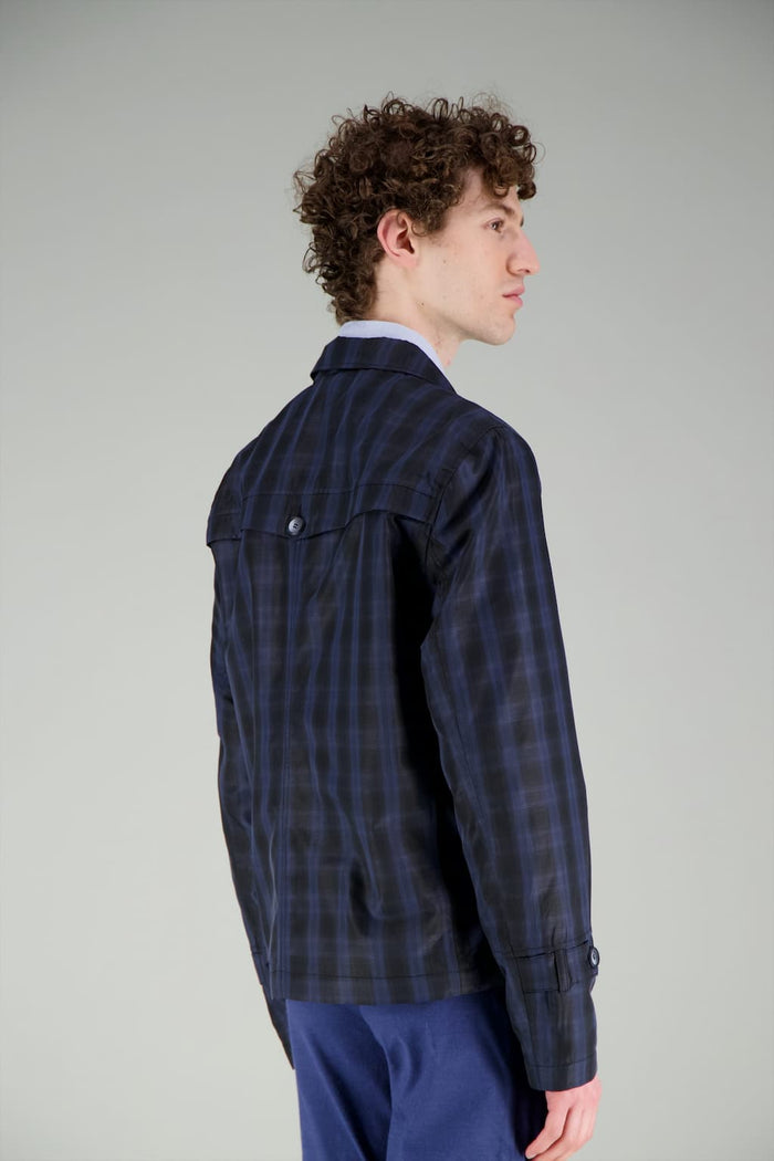 Jagvi Trench Court Avant Garde Carreaux Bleus